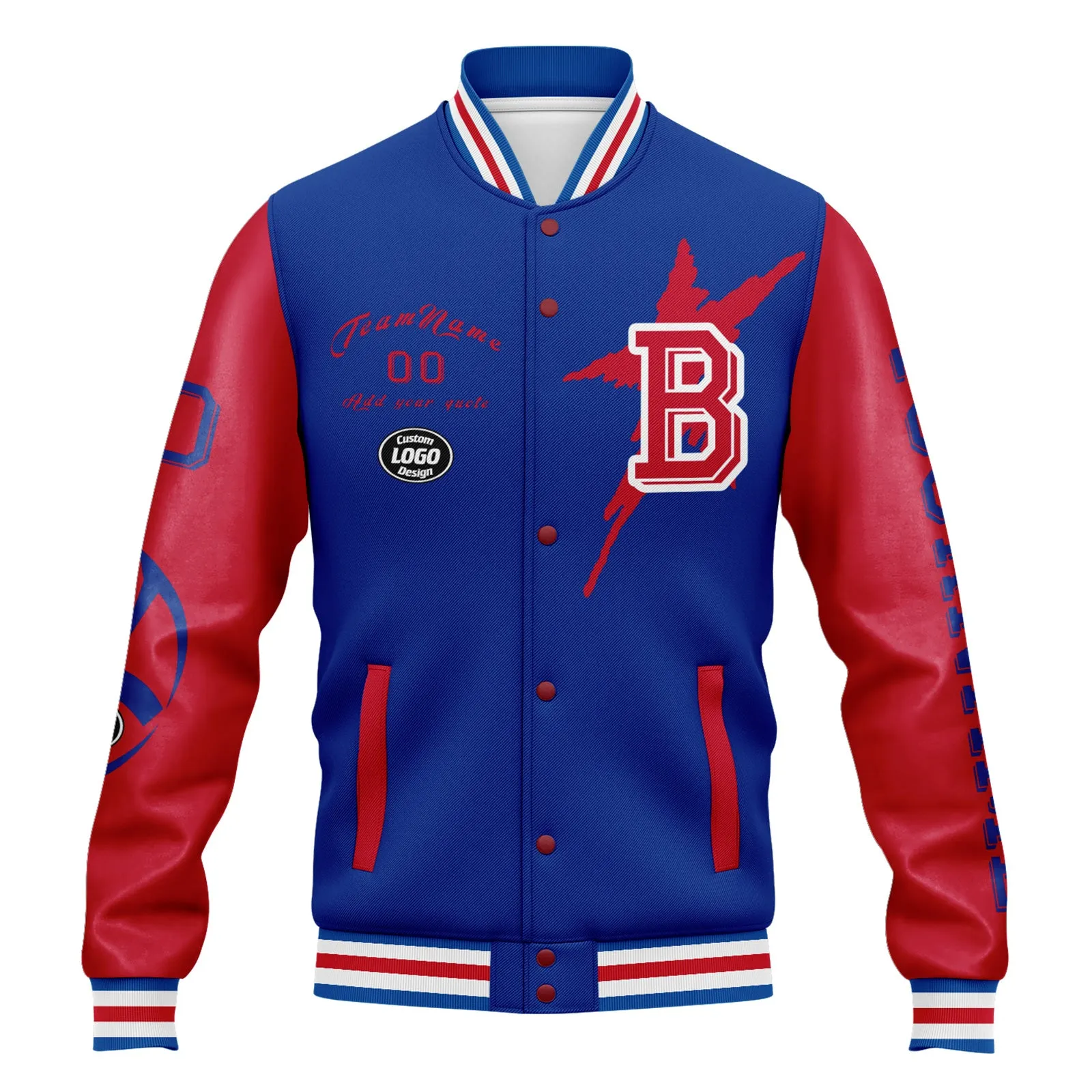 Custom Blue Red Buffalo Jacket and Sports Shoes Combo Offer Personalized Combo ZH-D020294-4