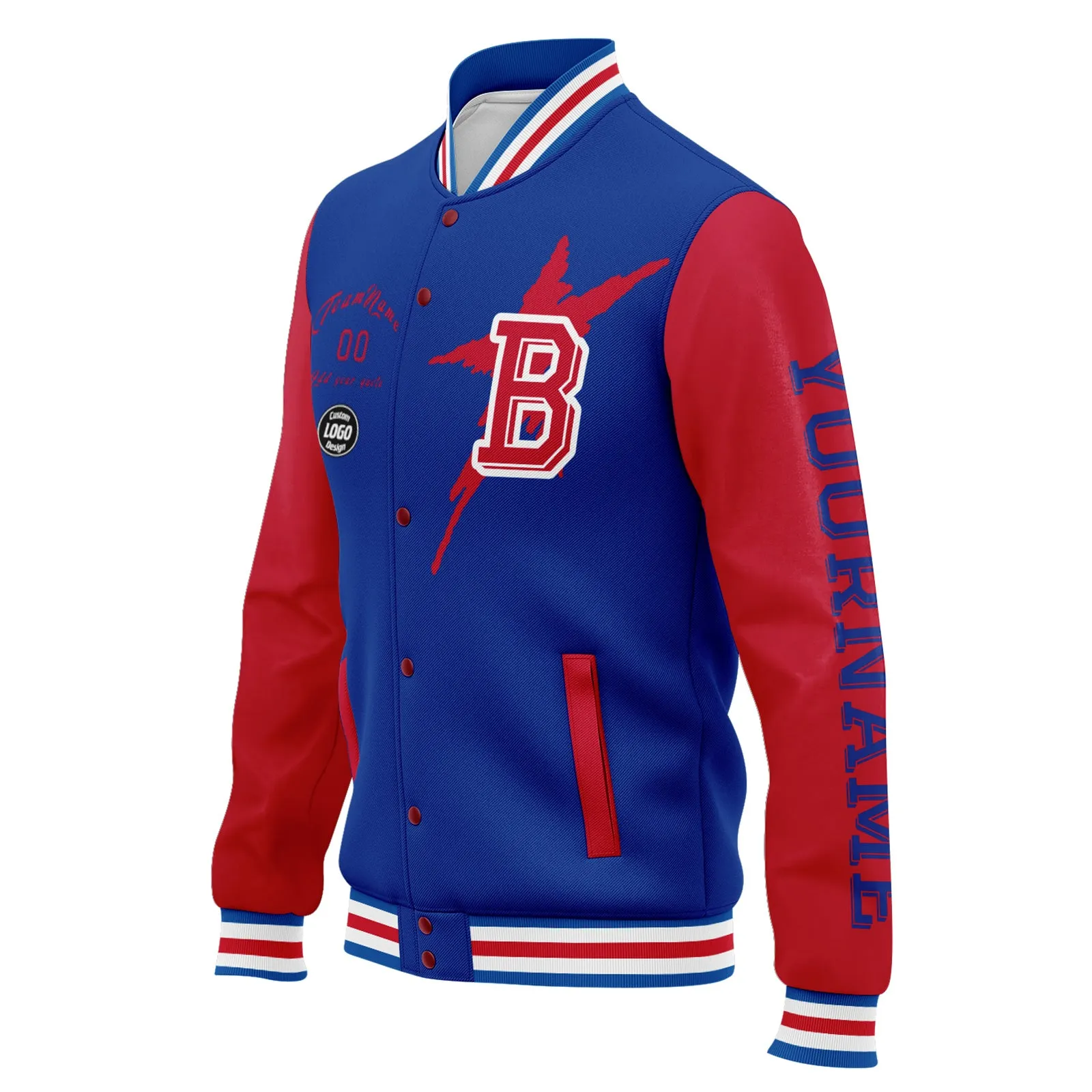 Custom Blue Red Buffalo Jacket and Sports Shoes Combo Offer Personalized Combo ZH-D020294-4