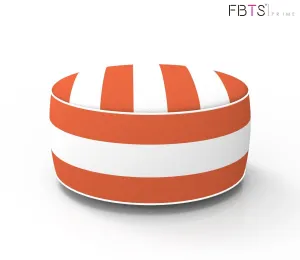 Inflatable Stool Ottoman Portable Travel Bean Bag Cushion Orange Color Indoor/Outdoor Round Inflatable Footstool for Kids and Adults Used for Camping Patio Home Office Yoga Meditation by FBTS Prime