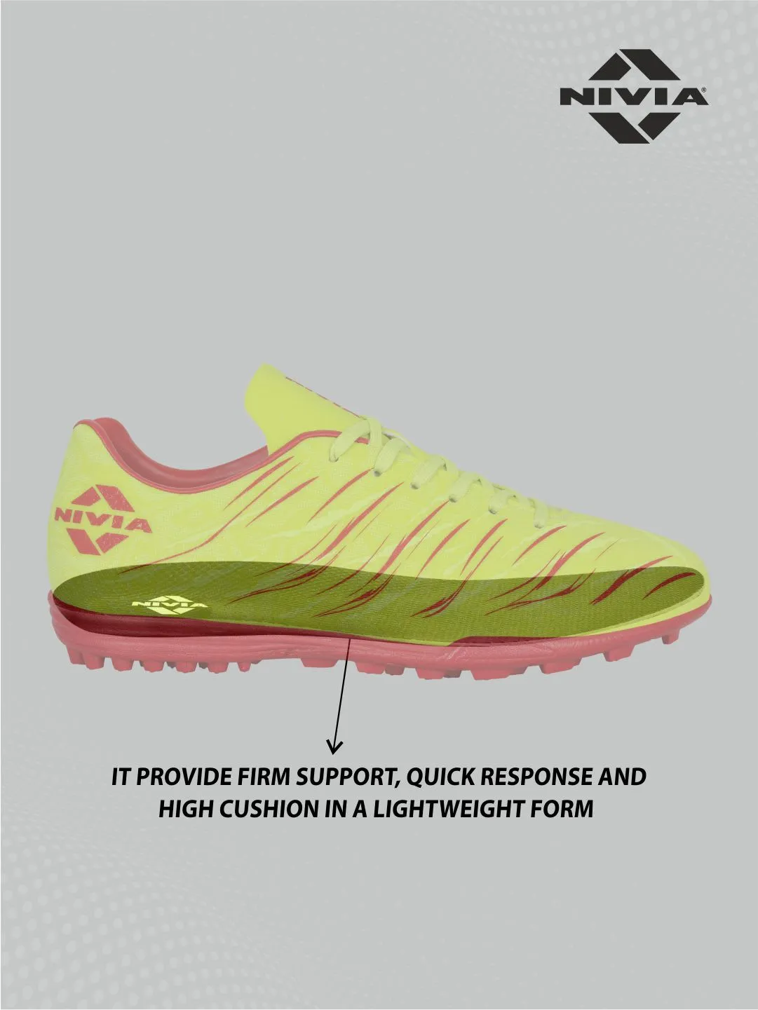Nivia Carbonite 6.0 Turf Shoes For Men. (Sulphur Green)