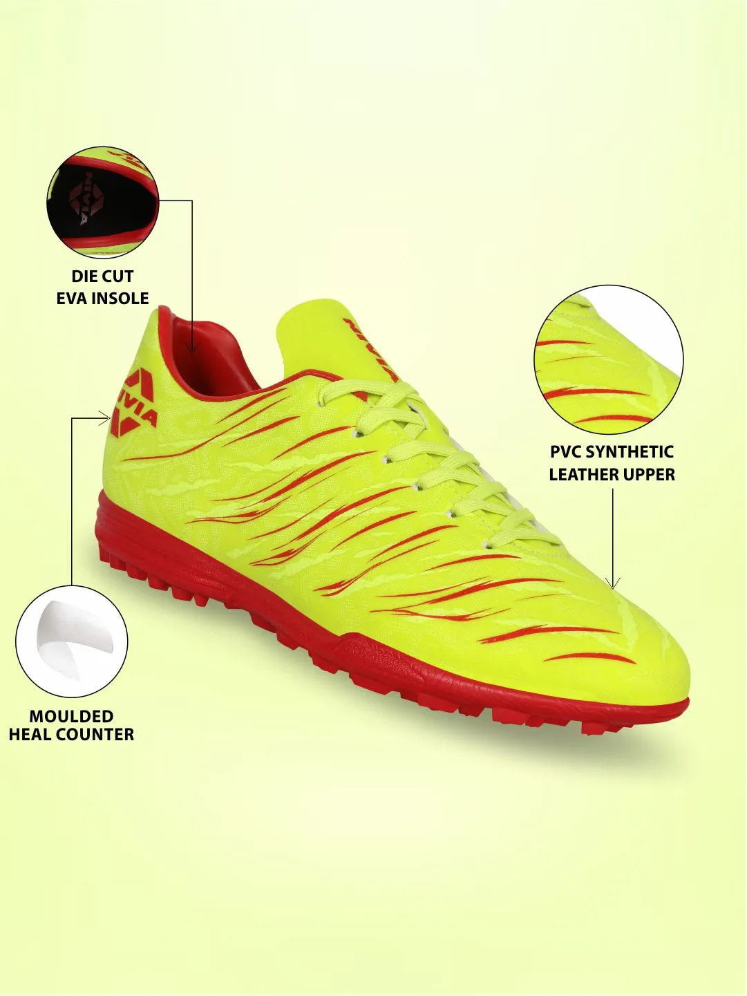 Nivia Carbonite 6.0 Turf Shoes For Men. (Sulphur Green)