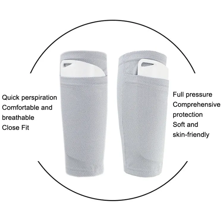 Sweat-Absorbing Breathable Insert Socks Calf Guard Socks Football Protective Gear(White S)