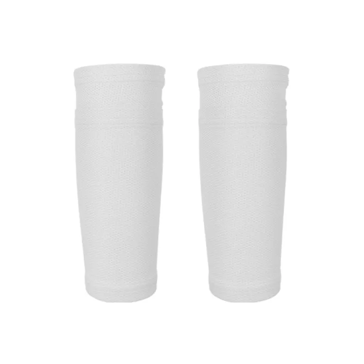 Sweat-Absorbing Breathable Insert Socks Calf Guard Socks Football Protective Gear(White S)
